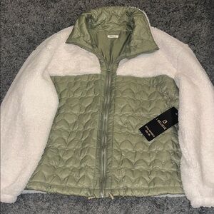 I BELIEVE  Sage and Cream Quilted Puffer Jacket